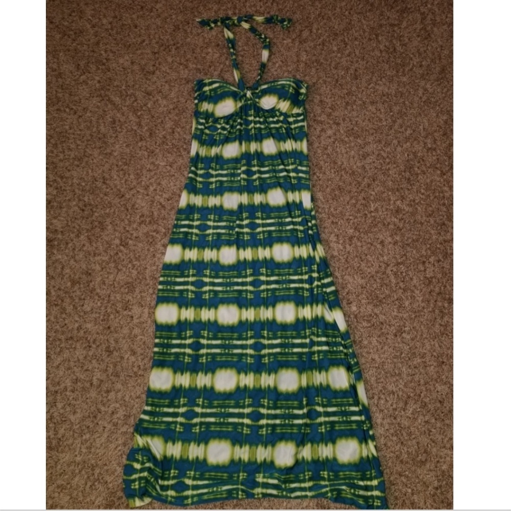 NWT Kaleidoscope Color Halter Maxi Dress
